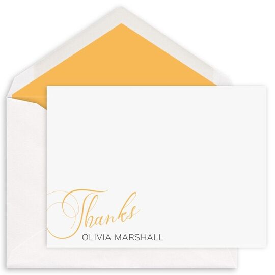 Thanks Flat Thank You Note Cards